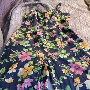 Old Navy Floral Jumpsuit - Multicolor on Navy